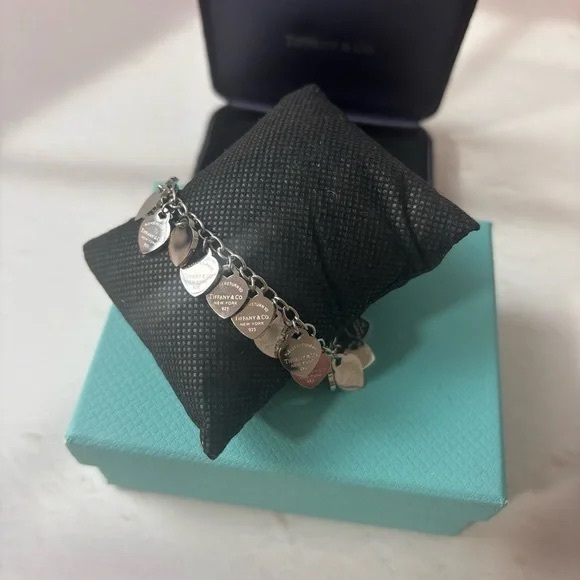 Tiffany & Co. Silver Heart Charm Bracelet